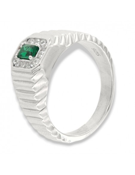 Anello Argento Rodiato Chevalier Principessa Verde 5x3MM [47b0b632]