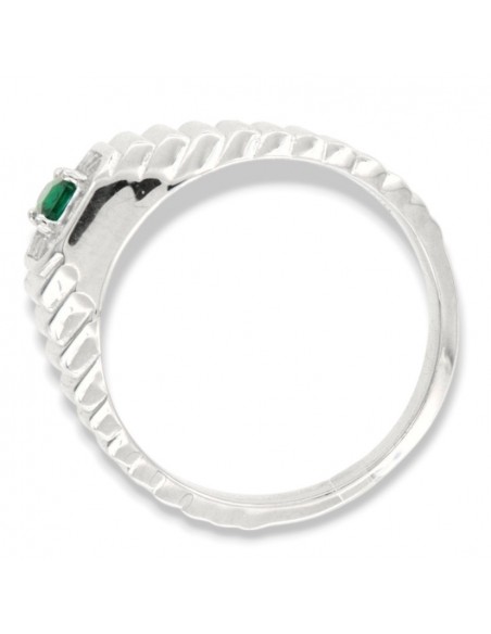 Anello Argento Rodiato Chevalier Principessa Verde 5x3MM [f0ad7736]
