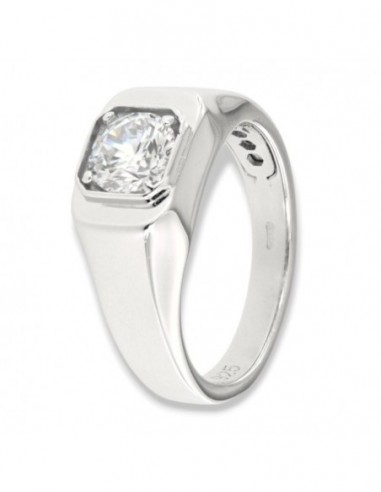 Anello Argento Rodiato Chevalier Zircone Bianco [17da385f]