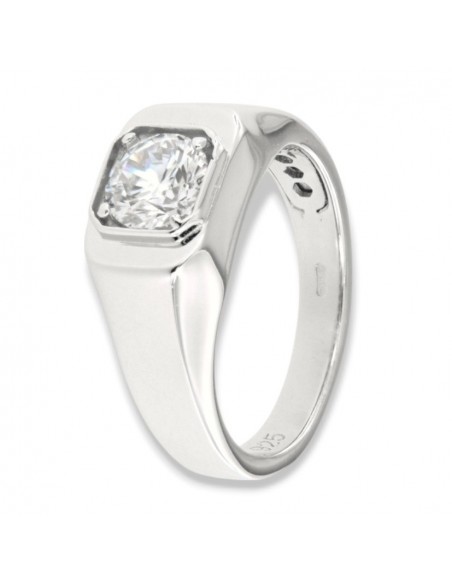 Anello Argento Rodiato Chevalier Zircone Bianco [17da385f]