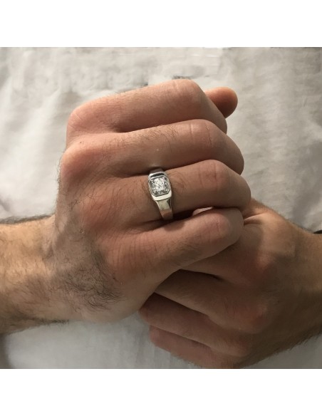 Anello Argento Rodiato Chevalier Zircone Bianco [544dd50a]