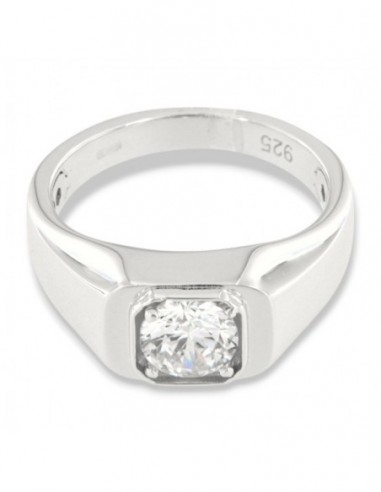 Anello Argento Rodiato Chevalier Zircone Bianco [883bd119]