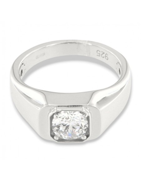 Anello Argento Rodiato Chevalier Zircone Bianco [883bd119]