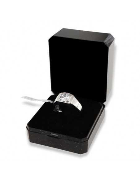 Anello Argento Rodiato Chevalier Zircone Bianco [3f26101d]