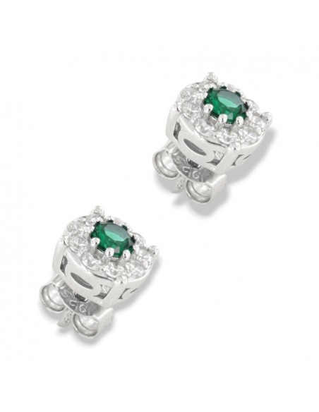 Orecchini Argento Rodiato Magic Zircone Verde [24d85dc2]