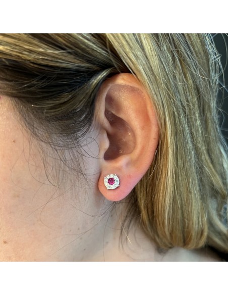 Orecchini Argento Rodiato Punto Luce Magic Fucsia [672f26e4]