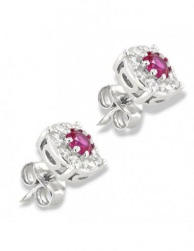 Orecchini Argento Rodiato Punto Luce Magic Fucsia [d032e7e0]