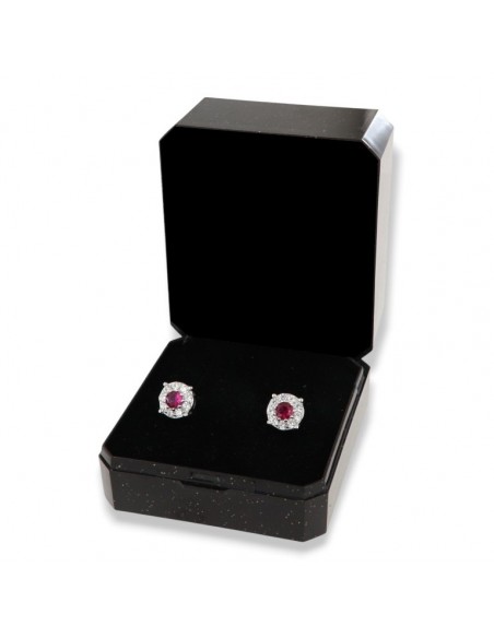 Orecchini Argento Rodiato Punto Luce Magic Fucsia [627f61fa]