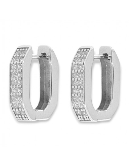 Orecchini Argento Rodiato Cerchi Ovali [0fc4ded6]