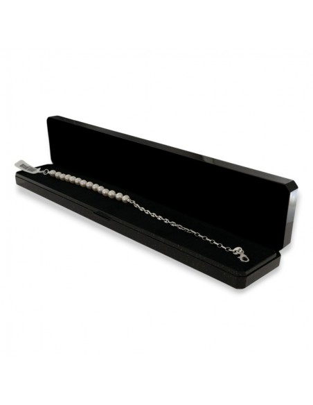 Bracciale Perle Naturali Catena Argento Rodiato [6a94b538]