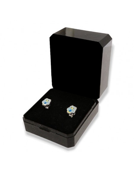 Orecchini Argento Rodiato Gufi Smaltati [b2888dfe]