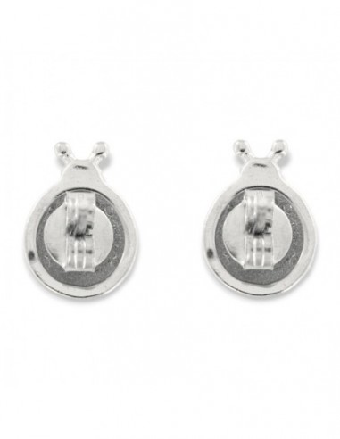 Orecchini Argento Rodiato Coccinelle Rosse Zirconi [f8a00060]