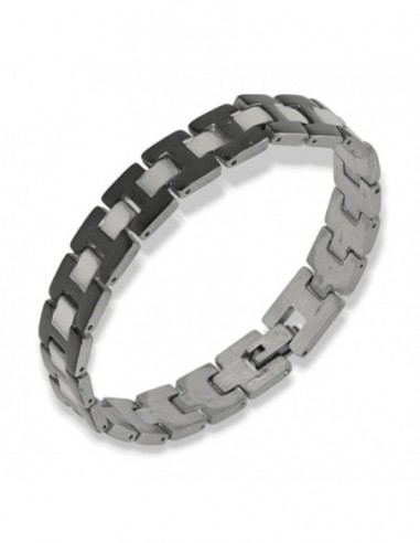 Bracciale Acciaio Piastre Unite Nere [6f8016d1]