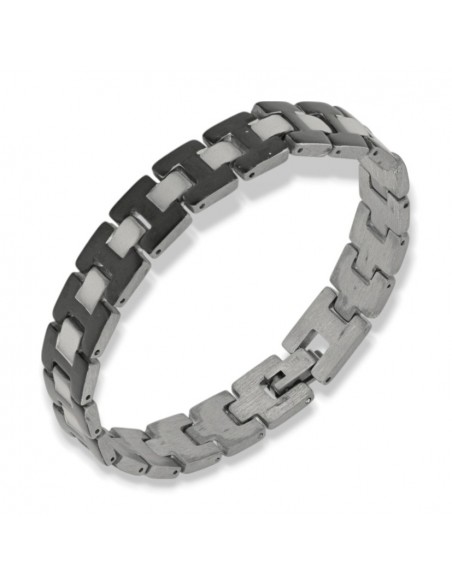 Bracciale Acciaio Piastre Unite Nere [6f8016d1]