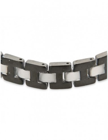 Bracciale Acciaio Piastre Unite Nere [6562d31d]