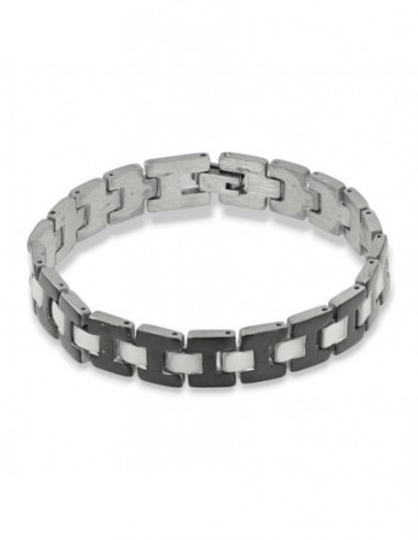 Bracciale Acciaio Piastre Unite Nere [60329403]