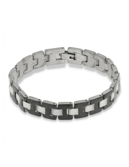 Bracciale Acciaio Piastre Unite Nere [60329403]