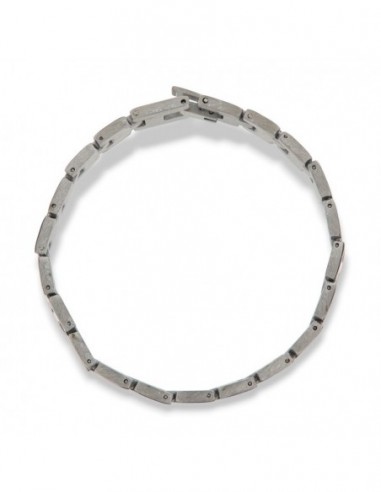 Bracciale Acciaio Piastre Unite Nere [d72f5507]