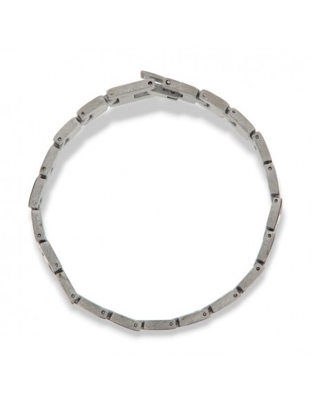 Bracciale Acciaio Piastre Unite Nere [d72f5507]