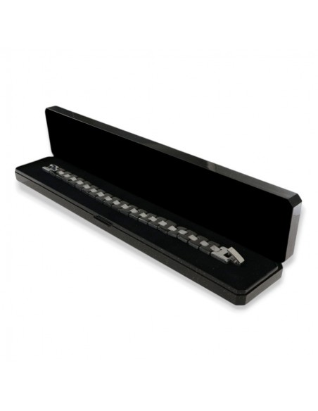 Bracciale Acciaio Piastre Unite Nere [0e09160a]