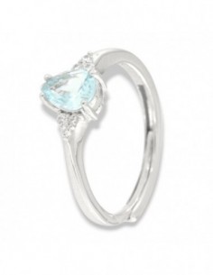 Anello Argento Rodiato Principessa Celeste Goccia Zirconi Laterali [cefc7b52]