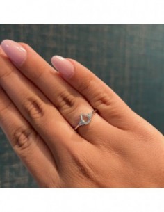 Anello Argento Rodiato Principessa Celeste Goccia Zirconi Laterali [cefc7b52] 2