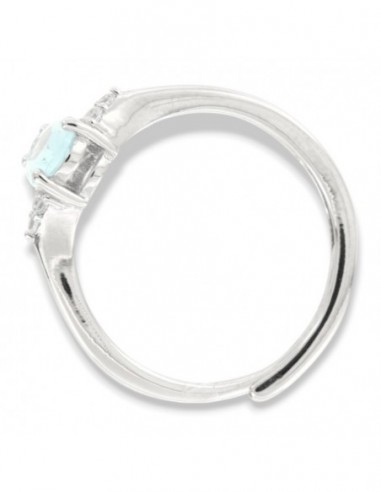 Anello Argento Rodiato Principessa Celeste Goccia Zirconi Laterali [d8e8fb16]