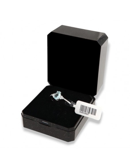 Anello Argento Rodiato Principessa Celeste Goccia Zirconi Laterali [b6d3791f]