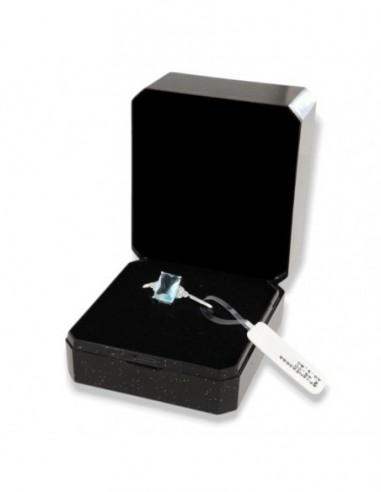 Anello Argento Rodiato Principessa Celeste Rettangolare Zirconi Laterali [1bf0b714]