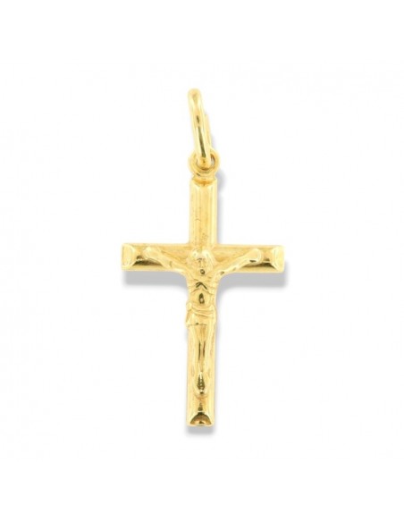 Ciondolo Argento Dorato Croce Gesù Rilievo [287acf3c]