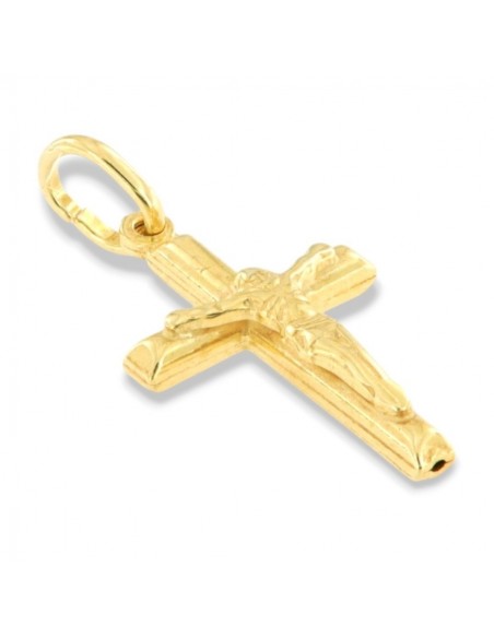 Ciondolo Argento Dorato Croce Gesù Rilievo [56f8da2a]