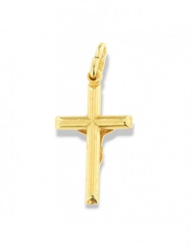 Ciondolo Argento Dorato Croce Gesù Rilievo [53a89d34]