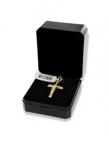 Ciondolo Argento Dorato Croce Gesù Rilievo [e4b55c30]