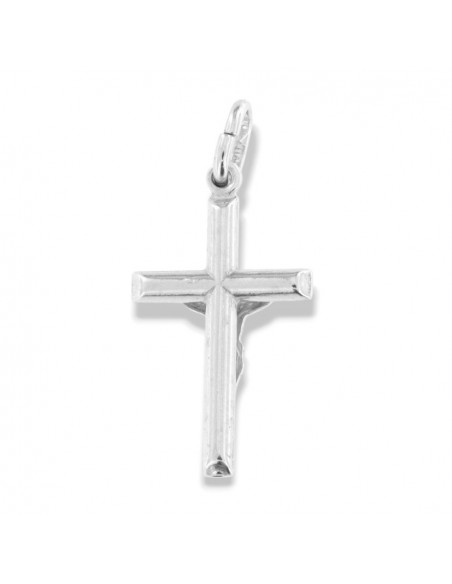 Ciondolo Argento Rodiato Croce Gesù Rilievo [9377f99b]