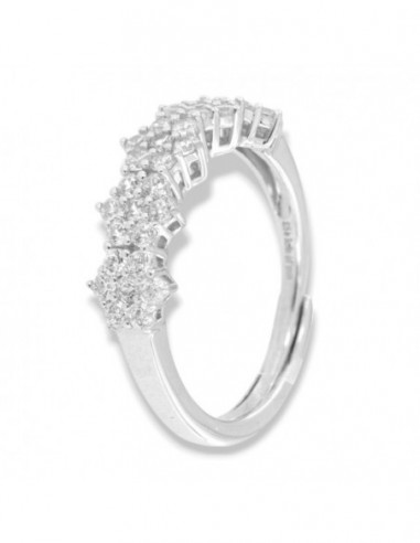 Anello Argento Rodiato Riviera Magic Zirconi Bianchi [0507a1d1]