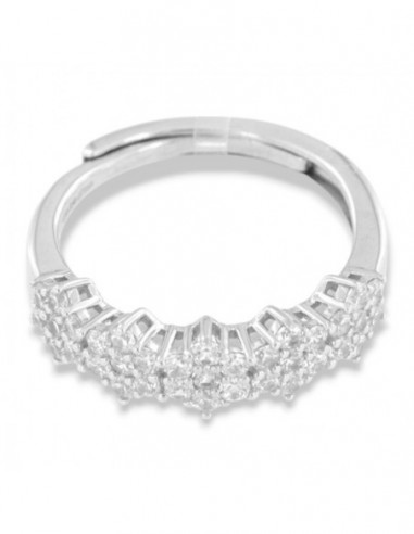 Anello Argento Rodiato Riviera Magic Zirconi Bianchi [75d4052e]