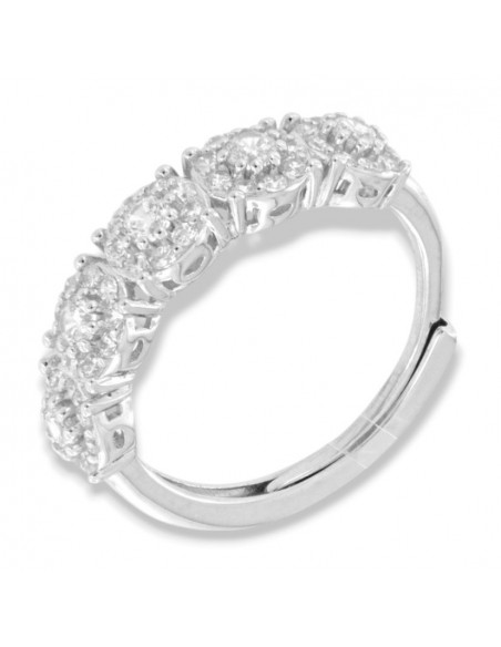 Anello Argento Rodiato Riviera Magic 5 Pietre [dfd00c0e]