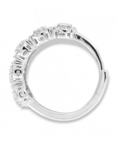 Anello Argento Rodiato Riviera Magic 5 Pietre [6d9d8a14]