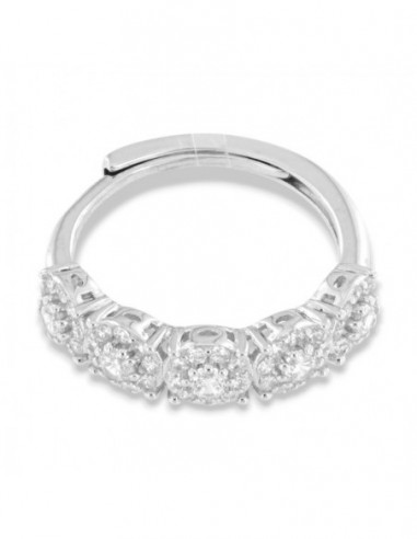 Anello Argento Rodiato Riviera Magic 5 Pietre [b4bbc919]