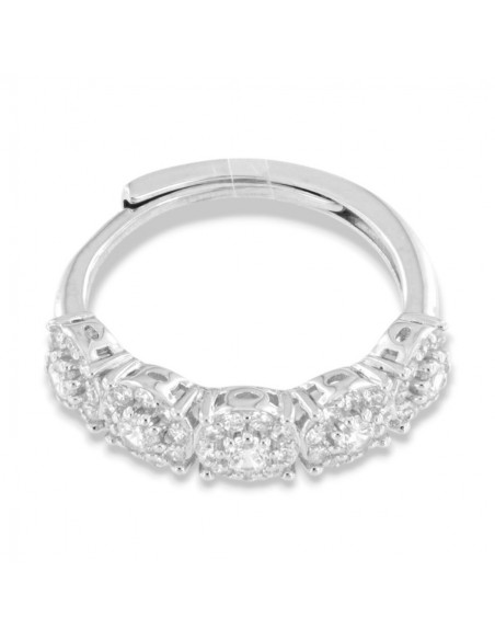 Anello Argento Rodiato Riviera Magic 5 Pietre [b4bbc919]