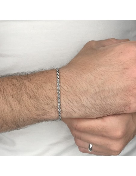 Bracciale Argento Rodiato Maglia Rope 3,56gr [269c1c86]