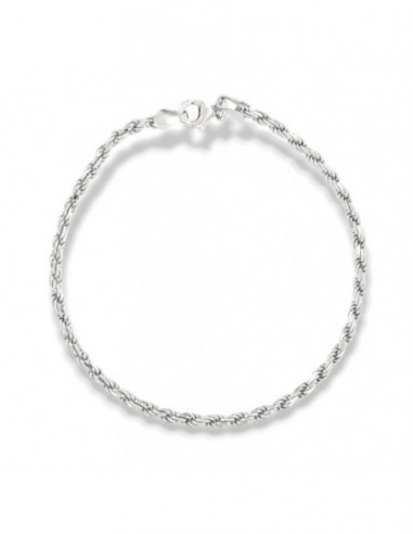 Bracciale Argento Rodiato Maglia Rope 3,56gr [23cc5b98]
