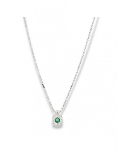 Collana Argento Rodiato Punto Luce Magic Verde 3MM [2b36e8af]