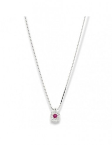 Collana Argento Rodiato Punto Luce Magic Fucsia 3MM [2e66afb1]