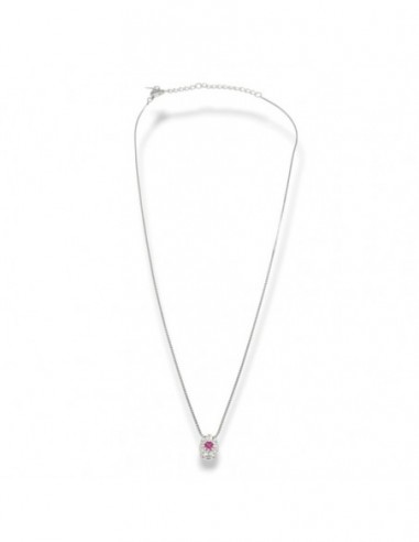Collana Argento Rodiato Punto Luce Magic Fucsia 3MM [7b15c71b]