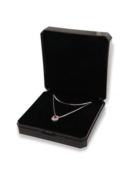 Collana Argento Rodiato Punto Luce Magic Fucsia 3MM [cc08061f]