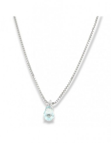 Collana Argento Rodiato Principessa Celeste Goccia [3ff1af3b]