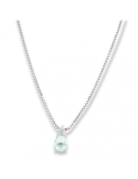 Collana Argento Rodiato Principessa Celeste Goccia [3ff1af3b]