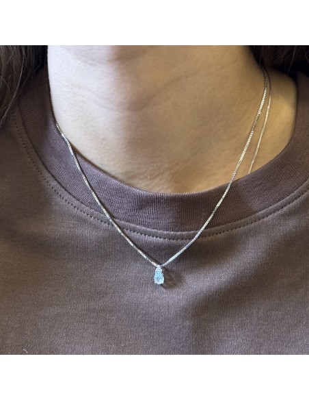 Collana Argento Rodiato Principessa Celeste Goccia [0c5d663e]