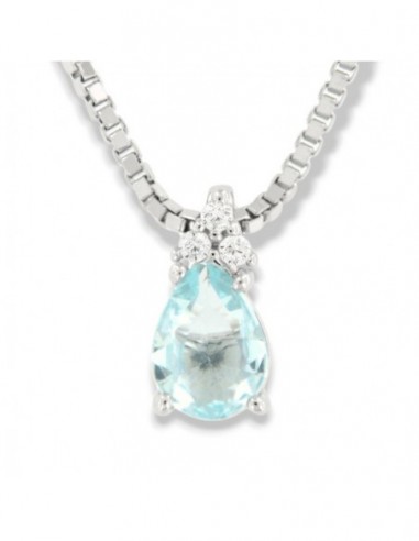 Collana Argento Rodiato Principessa Celeste Goccia [bb40a73a]